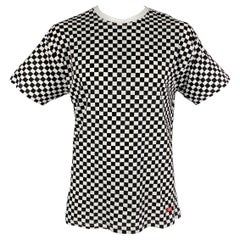 SUPREME x HANES Size L Black White Checkered Cotton T-shirt