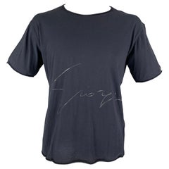 GIORGIO ARMANI Camiseta cuello redondo algodón gráfico azul marino talla L