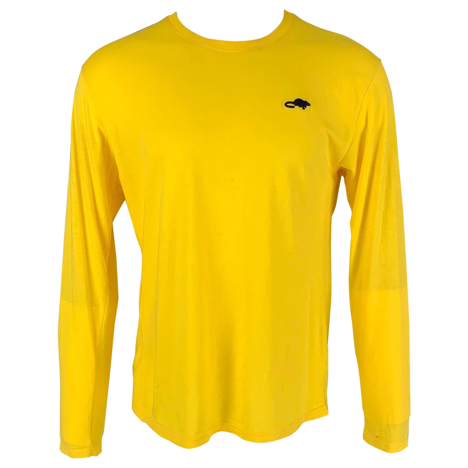 MARC JACOBS T-shirt à manches longues en coton jaune « Stinky Rat », taille L en vente