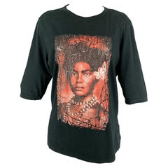 Vintage Jean Paul Gaultier Jeans Taglia L Maglietta grafica in cotone nero