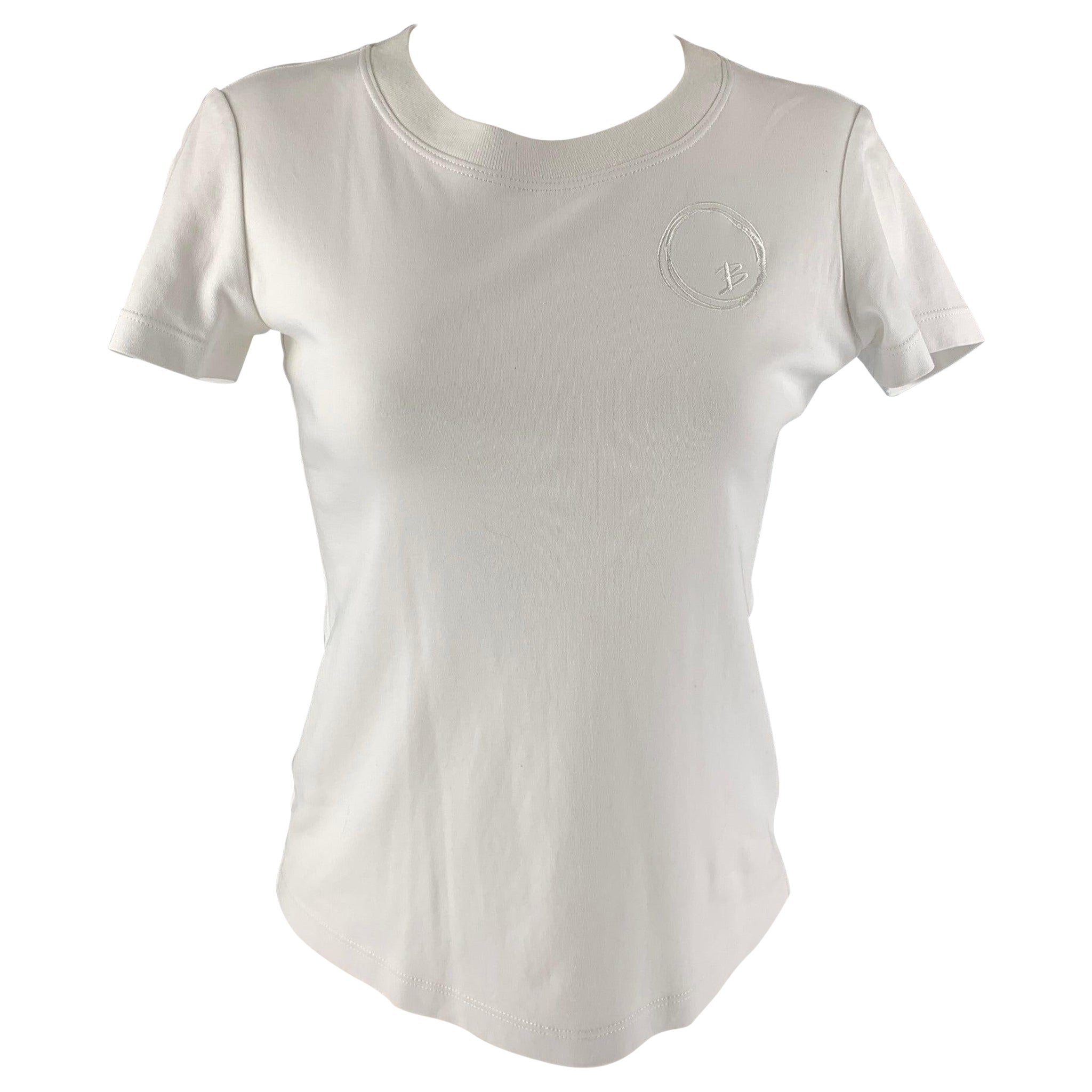 BRANDON MAXWELL T-Shirt aus weißer Baumwolle, Größe S im Angebot