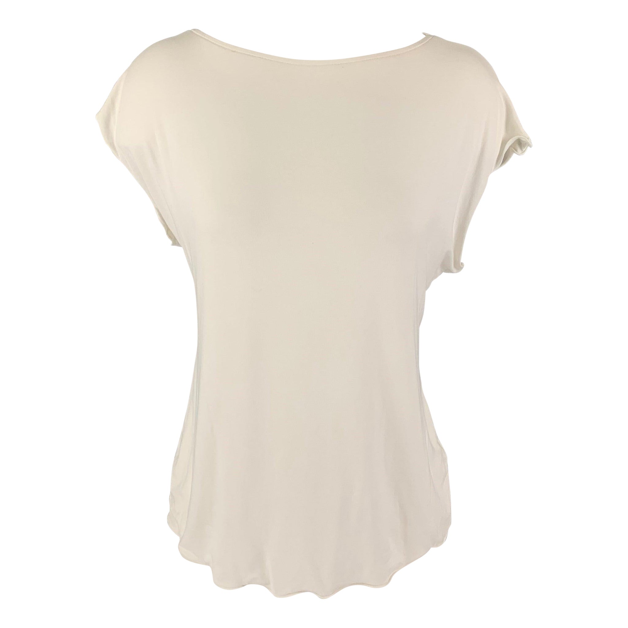 ARMANI COLLEZIONI Size 16 White Viscose Sleeveless T-Shirt For Sale