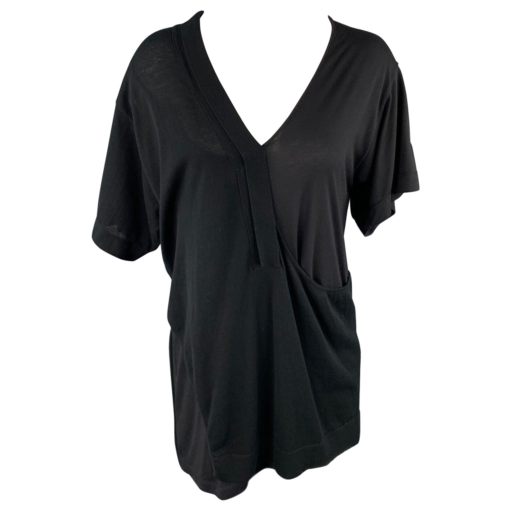 CoSTUME NATIONAL Size S Black Mixed Fabrics Casual Top For Sale