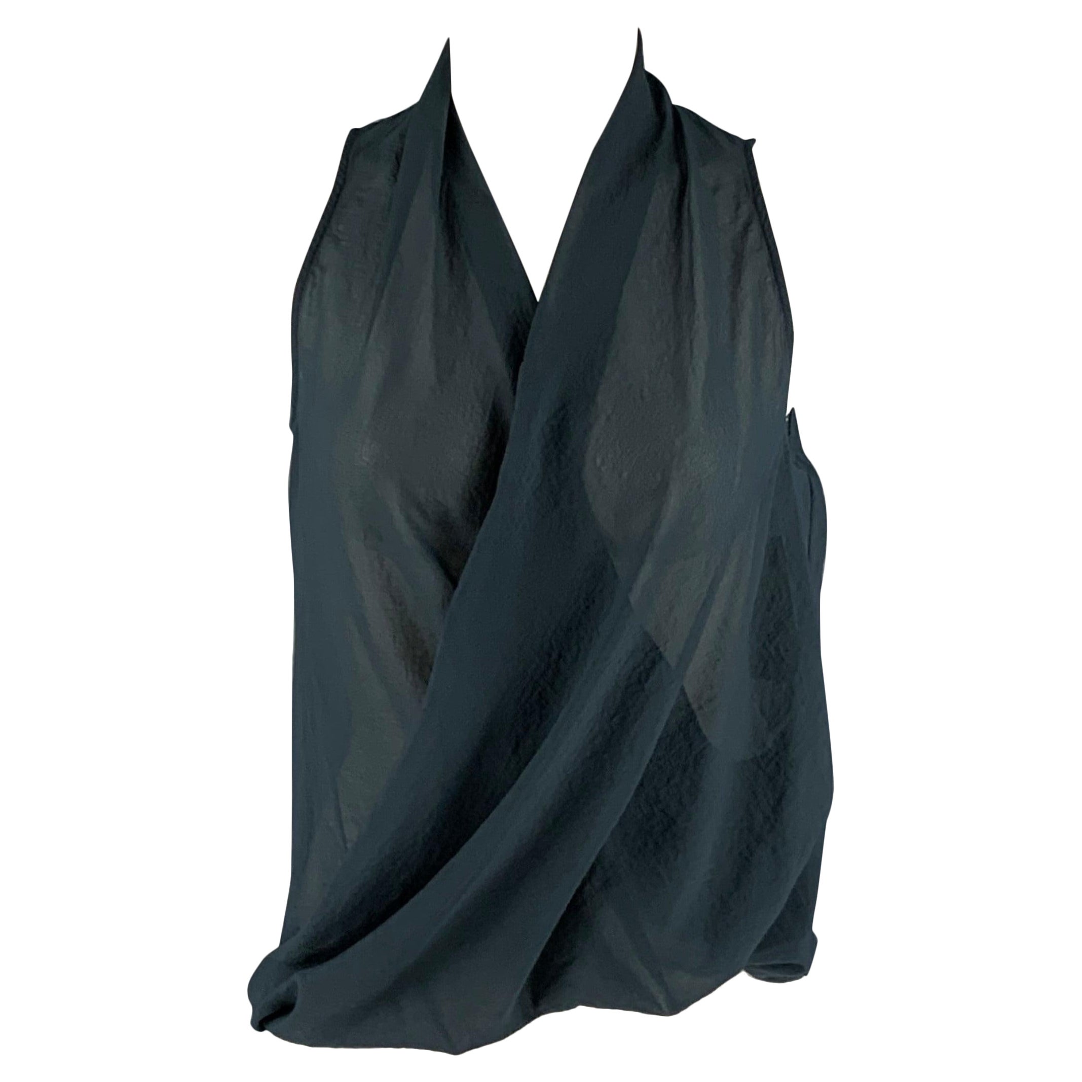 HELMUT LANG Size S Grey Polyester Sleeveless Casual Top For Sale