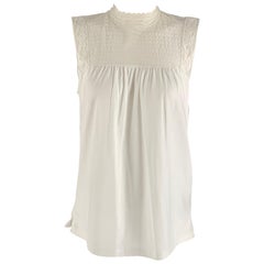 Burberry LONDON Taille M Top décontracté sans manches en coton blanc