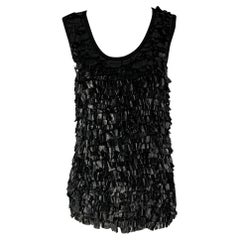 GIVENCHY Size S Black Ruffled Tank Casual Top