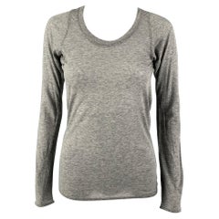 MARNI Size 4 Grey Heather Cotton Long Sleeve Casual Top