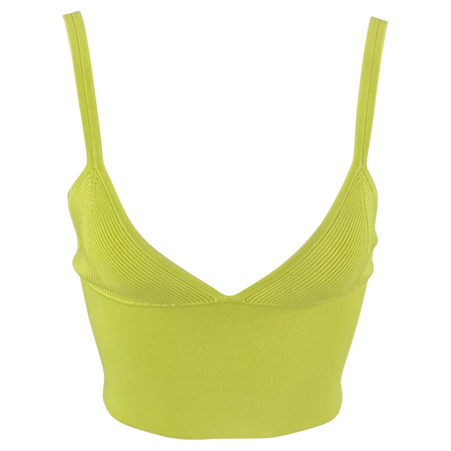 DION LEE Size 2 Neon Yellow Rayon Blend Density Bralette For Sale