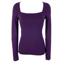 DONNA KARAN Size S Purple Viscose Blend Long Sleeve Casual Top