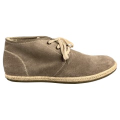 ALLSAINTS SPITALFIELDS Größe 8 Taupe Wildleder-Spitzenstiefel mit Schnürung