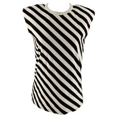 DRIES VAN NOTEN Size XS Black & White Cotton Stripe Sleeveless Casual Top