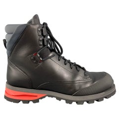 LOUIS VUITTON 2015 Size 10 Black Red Calfskin Damier Blizzard Boots