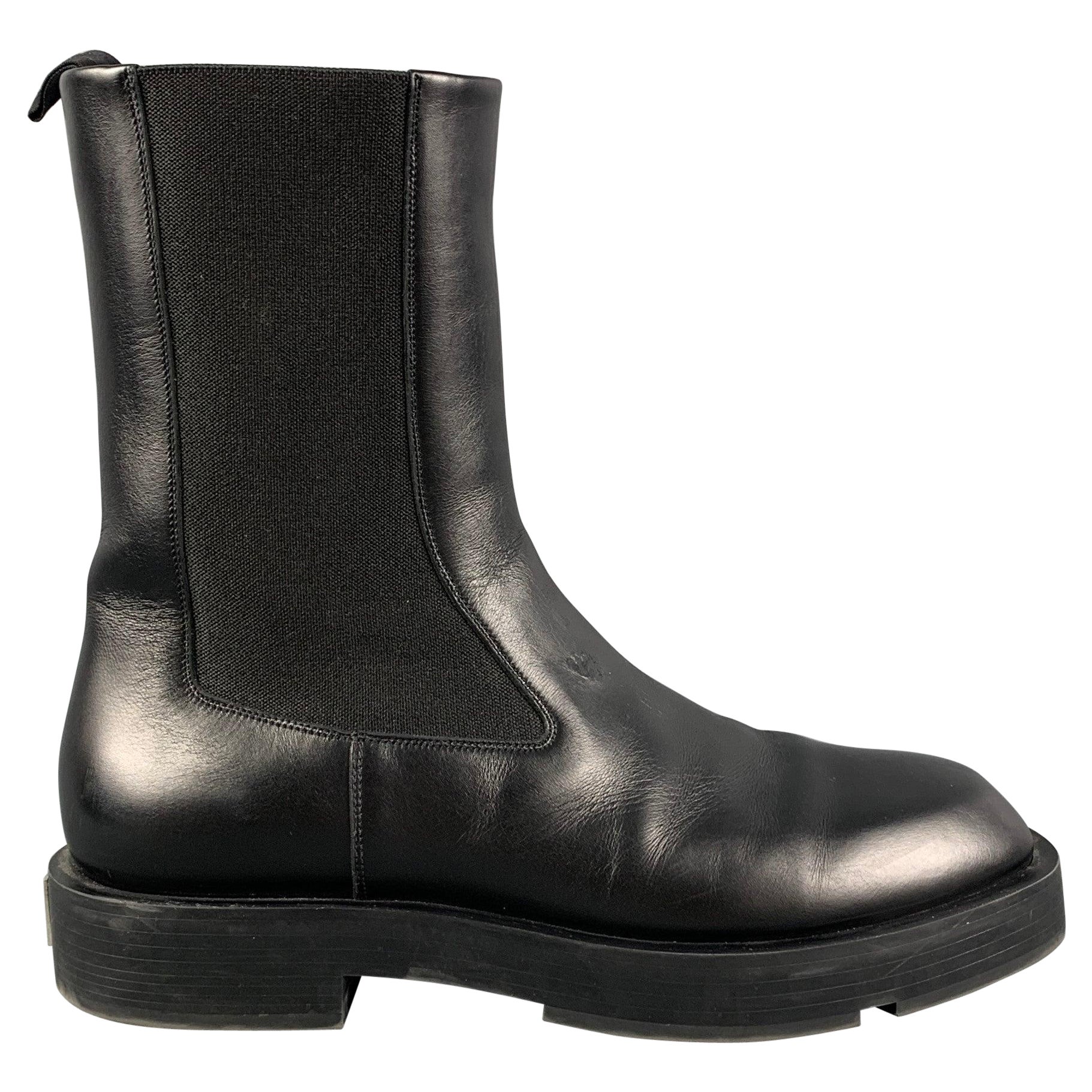 GIVENCHY Chelsea-Stiefel aus schwarzem Leder, Größe 8 im Angebot