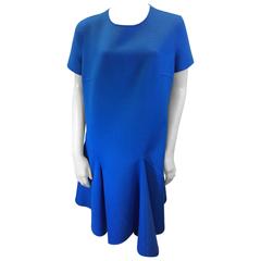 Christian Dior Short Sleeve Angora Turquoise Size 12 Dress 