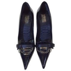 Gucci Navy Patent Leather Pump