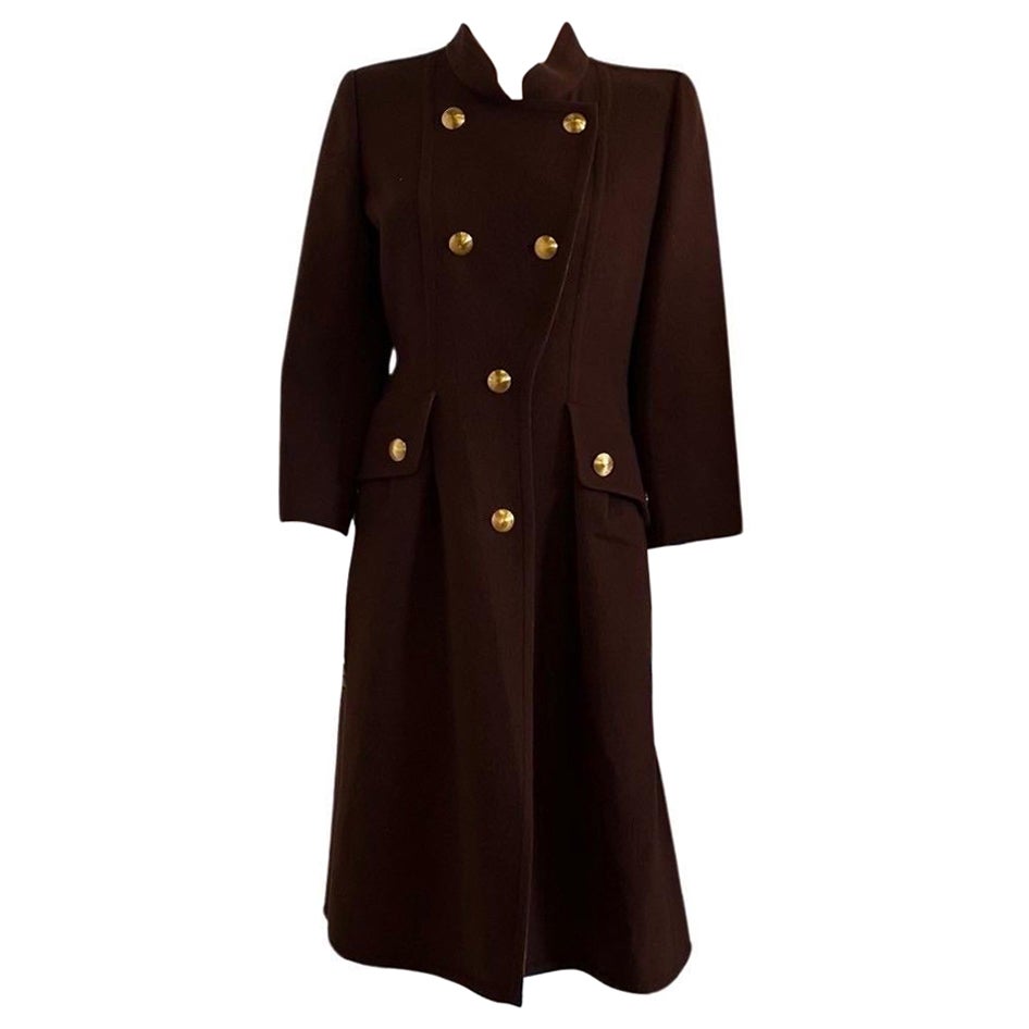 1980s Givenchy Couture Wool Overcoat For Sale