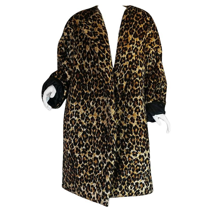 1980s Patrick Kelly Leopard Print Sleeping Blanket Coat