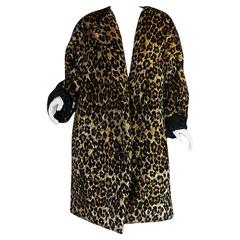 1980s Patrick Kelly Leopard Print Sleeping Blanket Coat