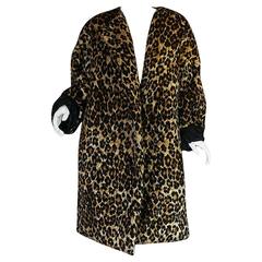 Vintage 1980s Patrick Kelly Leopard Print Sleeping Blanket Coat