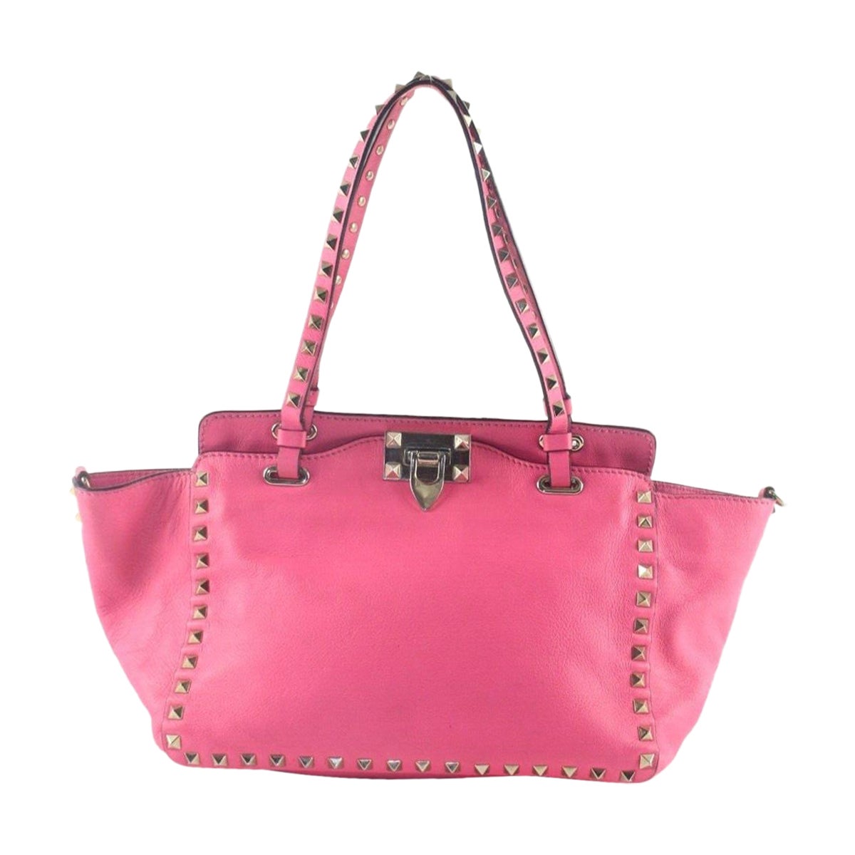 Valentino Hot Pink Rockstud 2way Tote Small 1VAL1129K For Sale