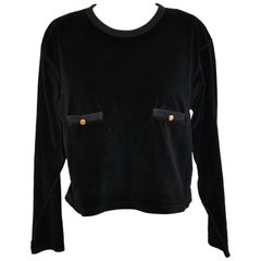 Vintage Sonis Rykiel Black Cotton Cropped Pullover Top