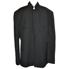 Retro Thierry Mugler Men's Black Snap-Front Evening Jacket