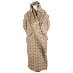 2009 COMME DES GARCONS houndstooth wool draped runway coat - unworn 9