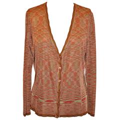 Missoni Multi-Striped 6 Button Jersey Cardigan