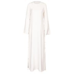 S/S 2016 Calvin Klein White Silk Gown with Bronze Loop Side Details