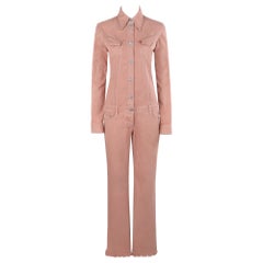 Used ALEXANDER McQUEEN A/W 1999 "The Overlook" Pink Denim Low Rise Bumster Jumpsuit