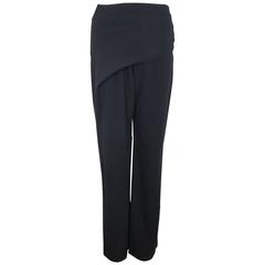 Issey Miyake Black Wool Straight Wide Leg Pants 6