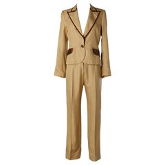 Raw silk trouser suit with sequins details Fontana Couture 