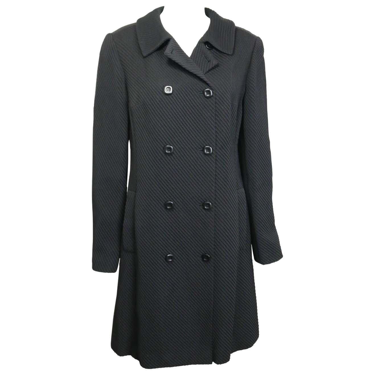 Sui by Anna Sui Black Stripe Double Breasted Coat For Sale at 1stDibs