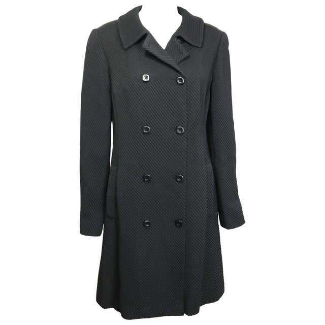 Angelo Tarlazzi Double Breasted Black and White Harlequin Check Coat ...