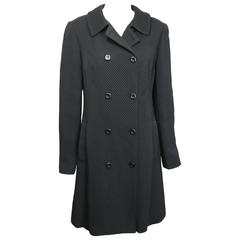 Vintage Sui by Anna Sui Black Stripe Double Breasted Coat