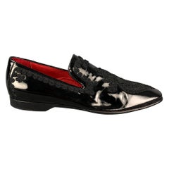 DONALD J PLINER SIGNATURE Taille 9 Mocassins en cuir noir avec appliques