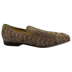 DONALD J PLINER - Mocassins en cuir perlés verts et violets, taille 10