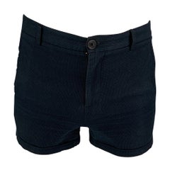 EMPORIO ARMANI Size 30 Navy Textured Mini Shorts