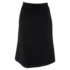DEREK LAM Size 28 Black Textured A-Line Knee-Length Skirt