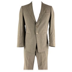 Used EMPORIO ARMANI Size 42 Taupe Solid Wool Notch Lapel Suit