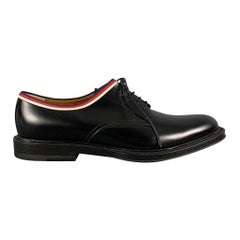 GUCCI Size 10 Black Leather Derby Lace Up Shoes