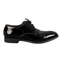 DOLCE & GABBANA Größe 7,5 Schwarze Spitzen-Schuhe mit Schnürung