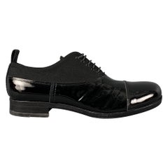 MIU MIU Size 9 Black Mixed Materials Leather Shoes