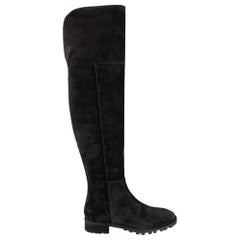 Used STUART WEITZMAN Amber Size 10 Black Suede Boots
