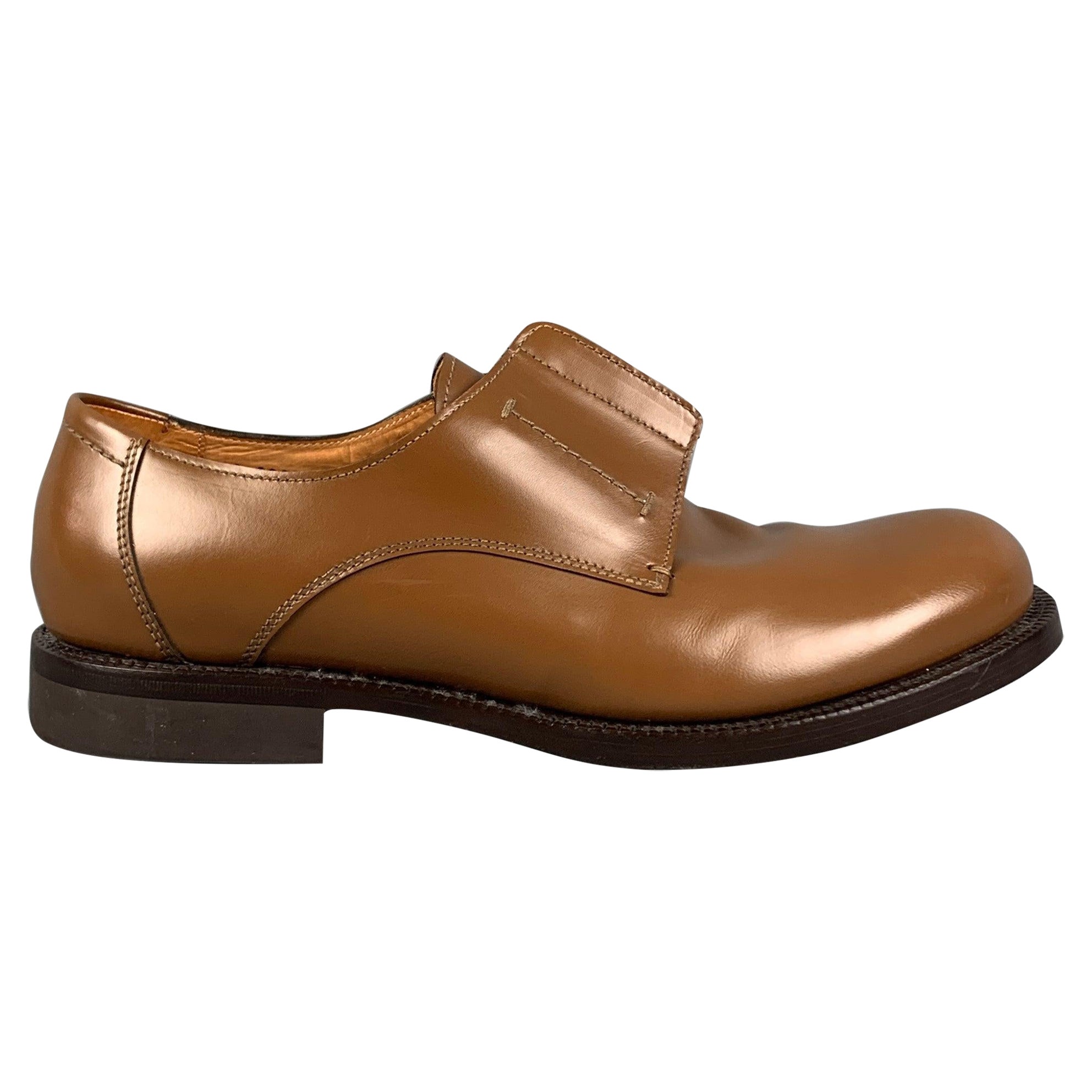 JIL SANDER x RAF SIMONS Size 11 Tan Leather Laceless Dress Shoes For Sale