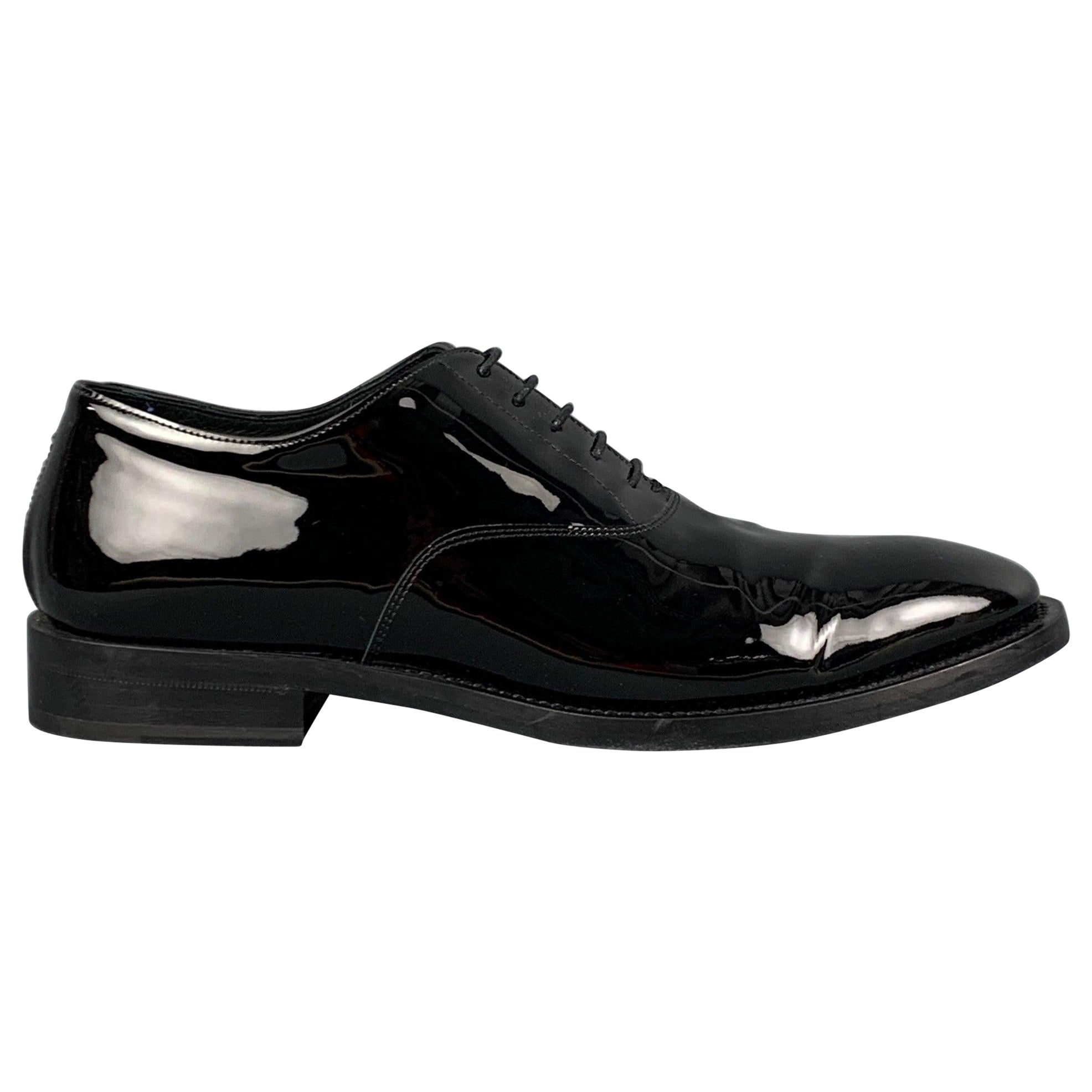 PAUL SMITH Size 10 Black Leather Lace Up Shoes For Sale