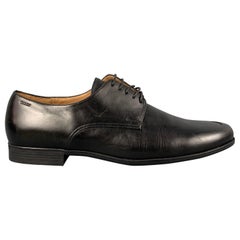 BALLY Größe 12 Schwarze Leder-Haldo-Schuhe mit Schnürung aus Leder