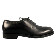 GIORGIO ARMANI Size 7 Black Leather Lace-Up Shoes
