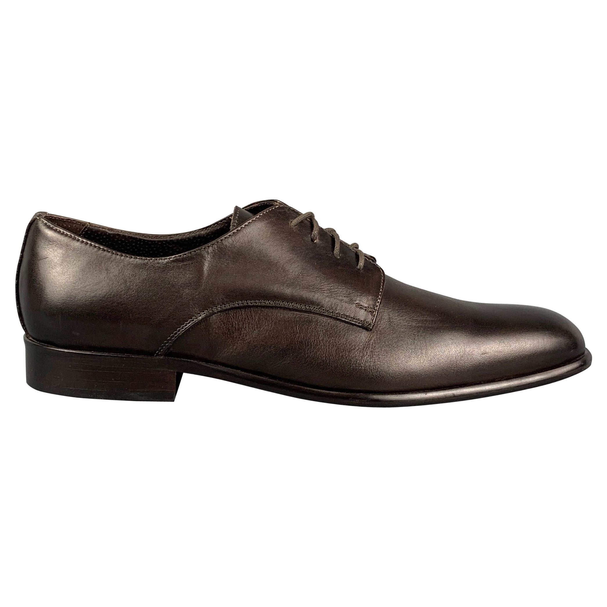 JOHN GALLIANO Taille 11 Chaussures à lacets en cuir Brown en vente