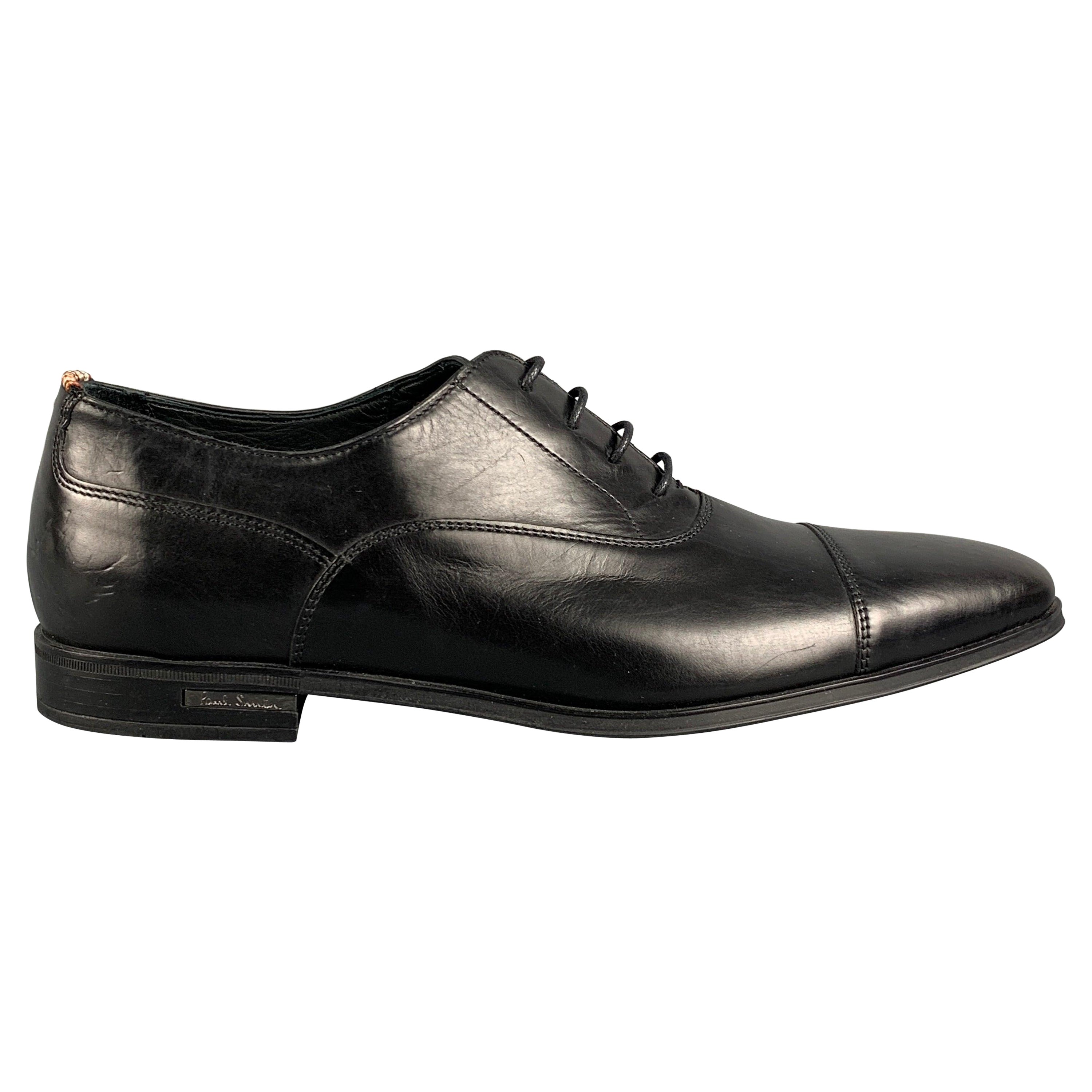 PAUL SMITH Size 8 Black Leather Lace Up Dress Shoes For Sale